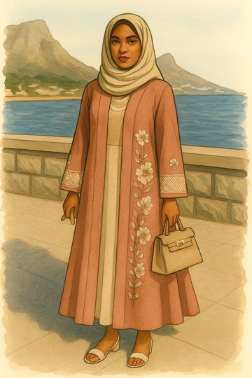 lady wearing the Sakura Robe – Cherry Blossom Silk Loungewear